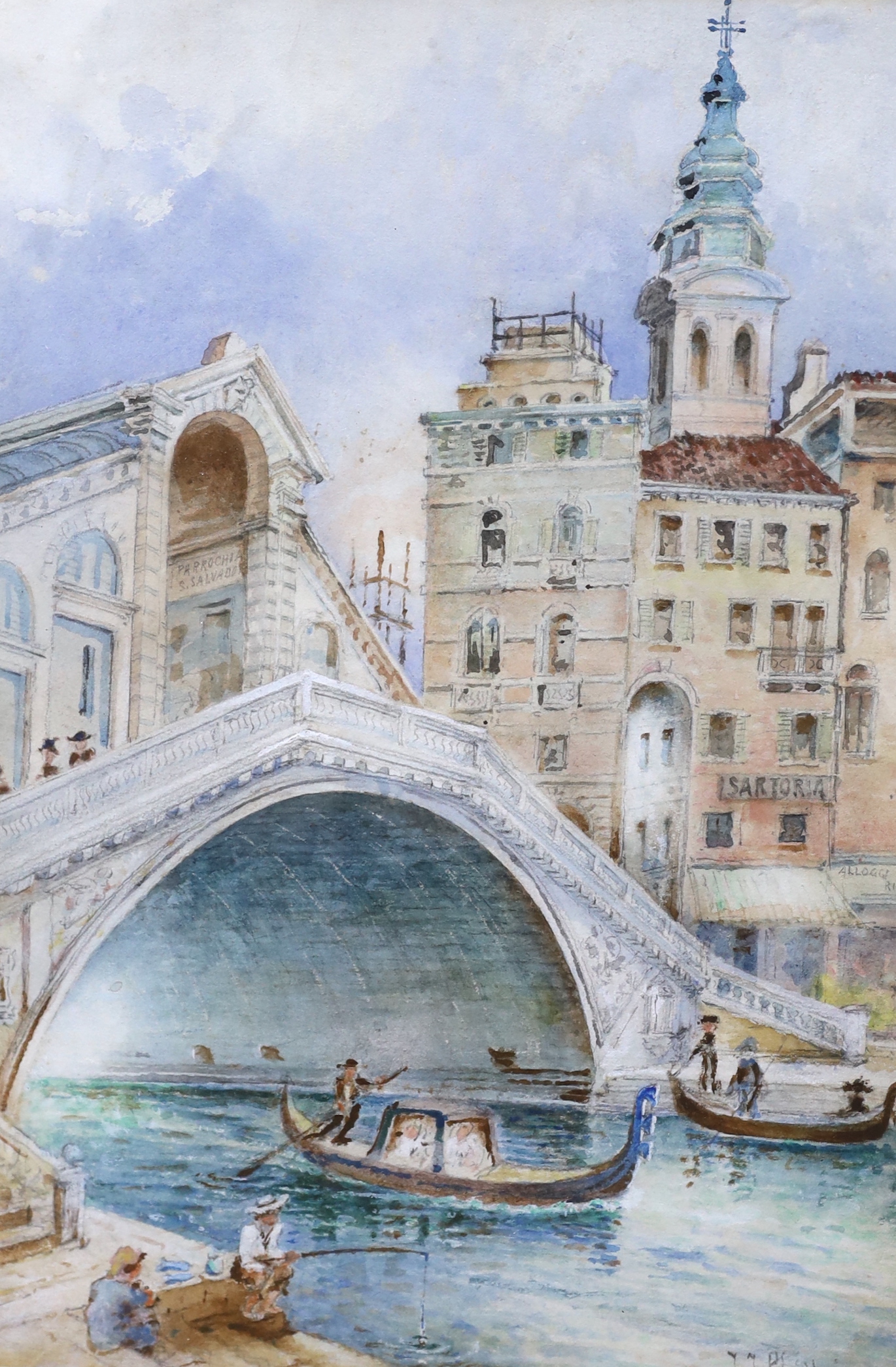 J.J.Phillips (19th / 20th. C), pair of watercolours, Bruges and Venetian canal scenes, signed and dated 1903/05, each 36 x 25cm